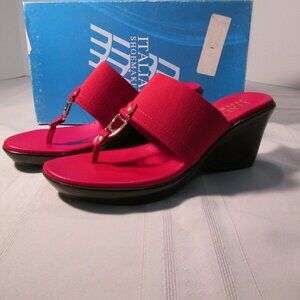 Italian Shoemakers Hot Pink Wedge Sandals